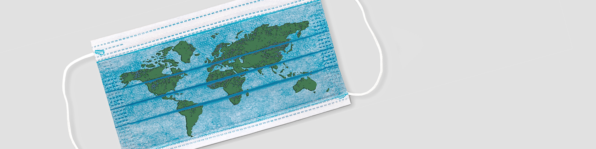 World map on facemask